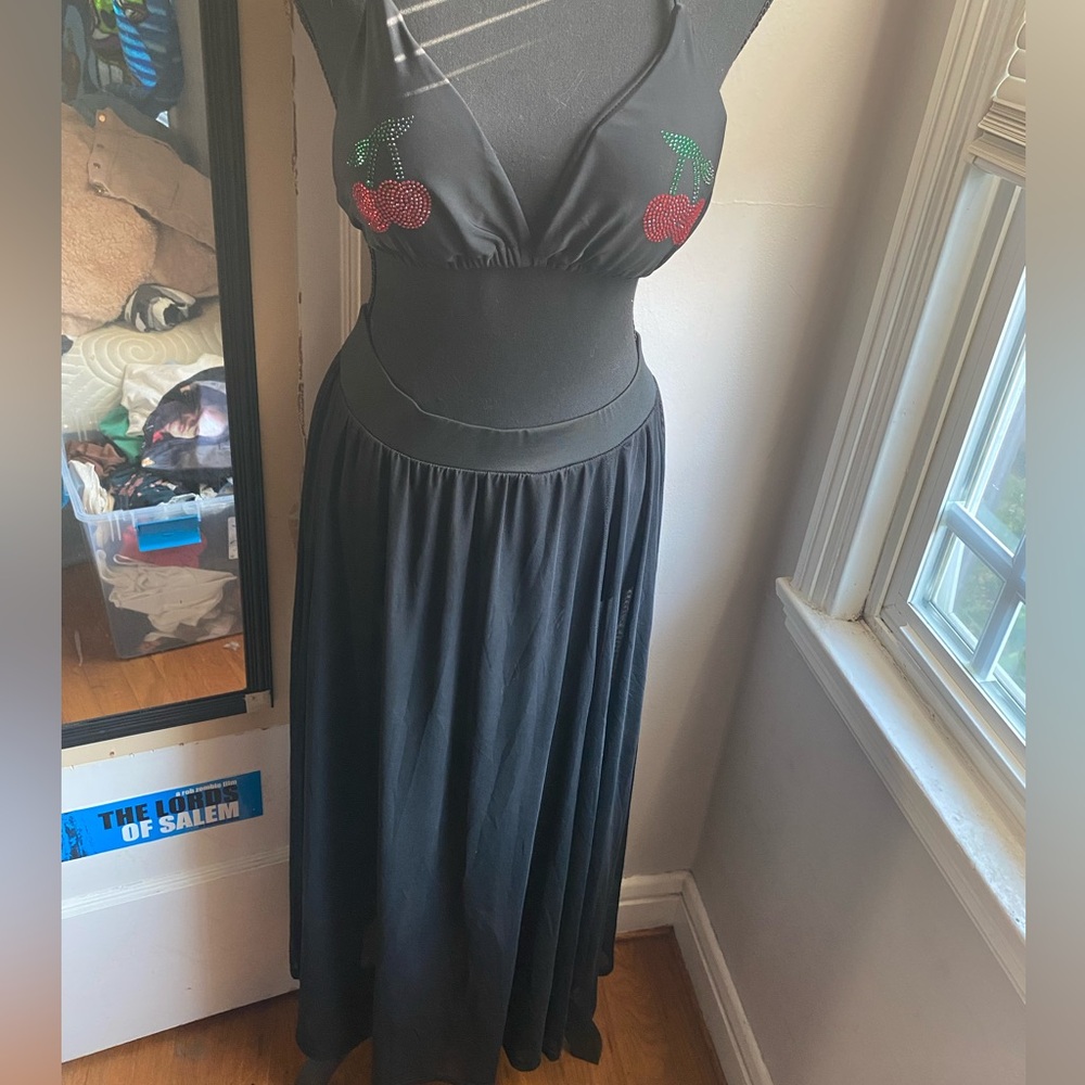 Swimsuit Set with Cherry Embellishments
